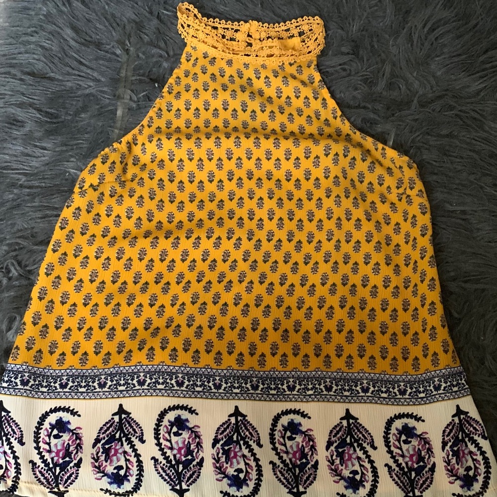 Mustard Yellow High Neck Blouse